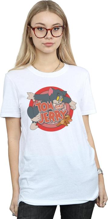 Image du produit Tom & Jerry T-shirt boyfriend en coton Catch pour femmes/femmes (L)