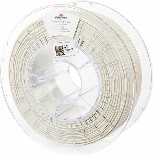 Actual product image Filament PET-G MATT 1.75mm 1kg Polar White (PETG, 1.75 mm, 1000 g, White)