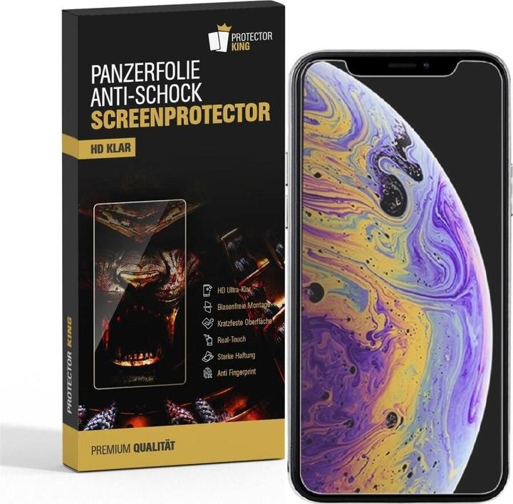 Produktbild Protectorking 3x Panzerfolie Anti-Shock HD Klar (3 Stück, Apple iPhone XS)
