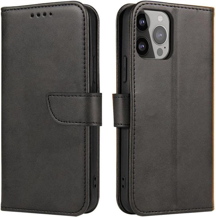 Produktbild Hurtel Magnethülle für Motorola Moto E32 Hülle mit Flip Wallet Ständer schwarz (Motorola Moto E32)
