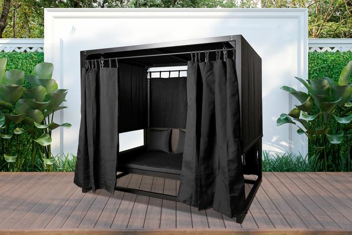Produktbild PureHaven Hollywoodschaukel für 4 Personen 236x180x210 cm Aluminiumrahmen Sitz- & Liegeposition mit