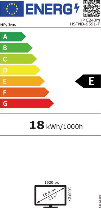 Energy Label HP E243m (1920 x 1080 pixels, 23.80")