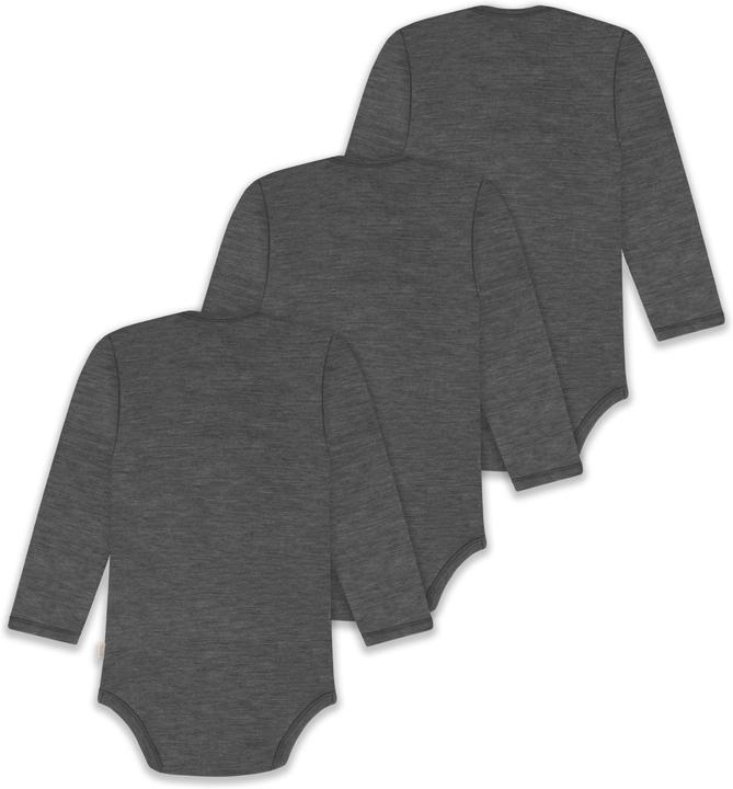 Actual product image Normani 3-pack baby merino bodysuit long sleeve "Auckland" - 9379 (92)