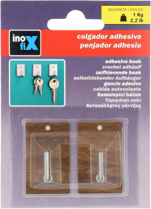 Image du produit Inofix Crochets adhésifs en bois, 2 pièces