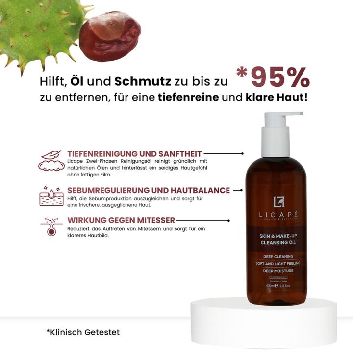 Produktbild Licape | Reinigungsöl Gesicht | 400 ml | Abschminken & Gesichtsreinigung (Öl, 400 ml)