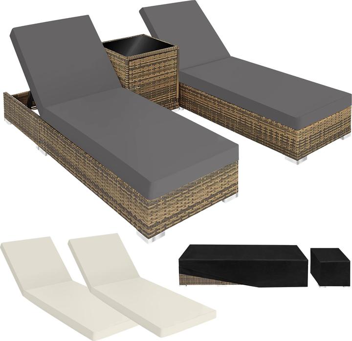 Immagine prodotto tectake Sedie a sdraio in rattan (184 cm)