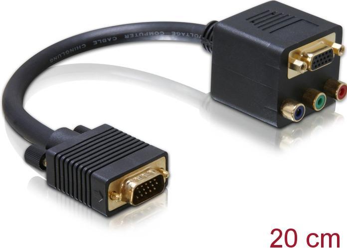 Immagine prodotto Delock Adattatore VGA HD-15 (M) (3x RCA (RCA), VGA, 20 cm)
