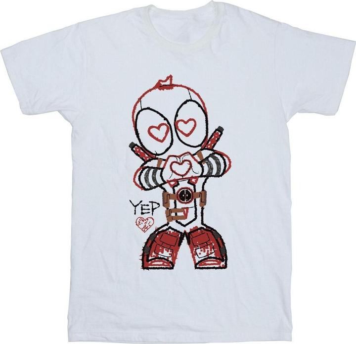 Actual product image Mens Deadpool Love Beam Line T-Shirt (S)