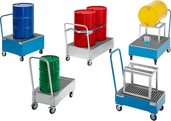 Image du produit eurokraft basic Plateau collecteur mobile en tôle d'acier (768 kg)