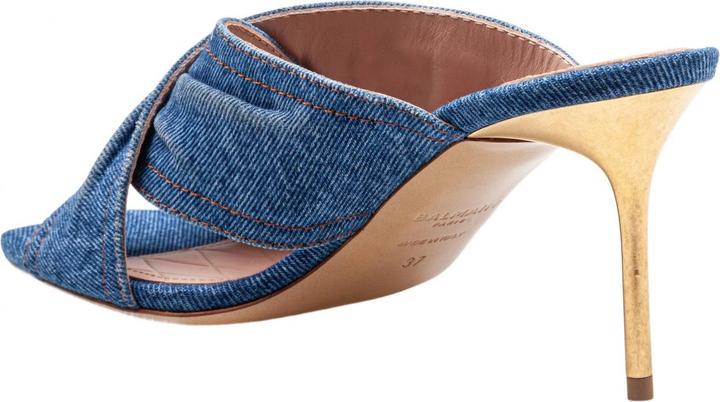 Produktbild Balmain safety mule in denim fabric with applied pin (38)