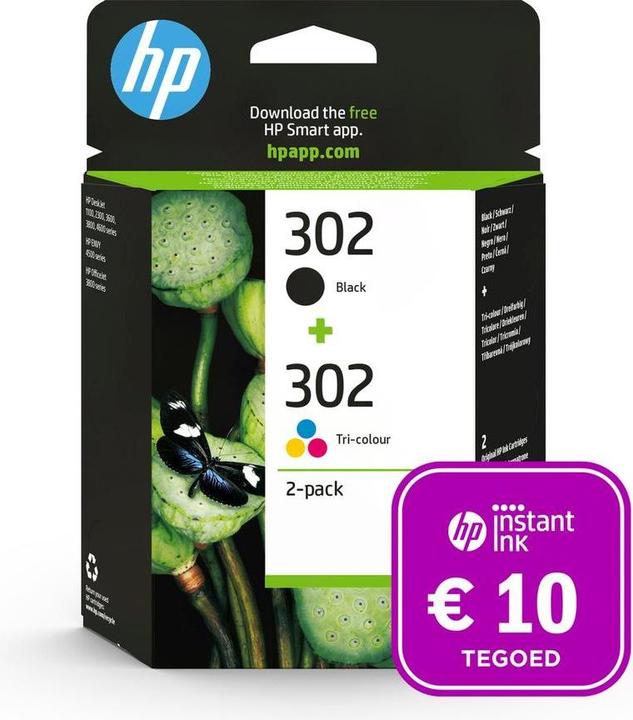 Produktbild HP 302 - Inktcartridge kleur & zwart + Instant Ink tegoed