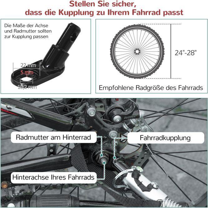 Immagine prodotto Swisshandel24 Rimorchio per bicicletta con porta a rete per 2 bambini con freno e borsa di stoccaggio Oxfordst
