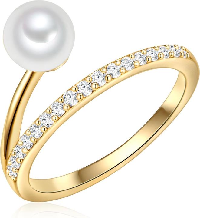 Immagine prodotto Valero Pearls Donna Argento 925 Cubic Zirconia Perla d'acqua dolce coltivata Oro giallo - 32374 (52, 925 Argento)