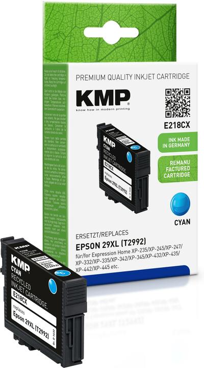 Actual product image KMP E218CX Ink Cartridge compatible with Epson T 2992 XL (C)