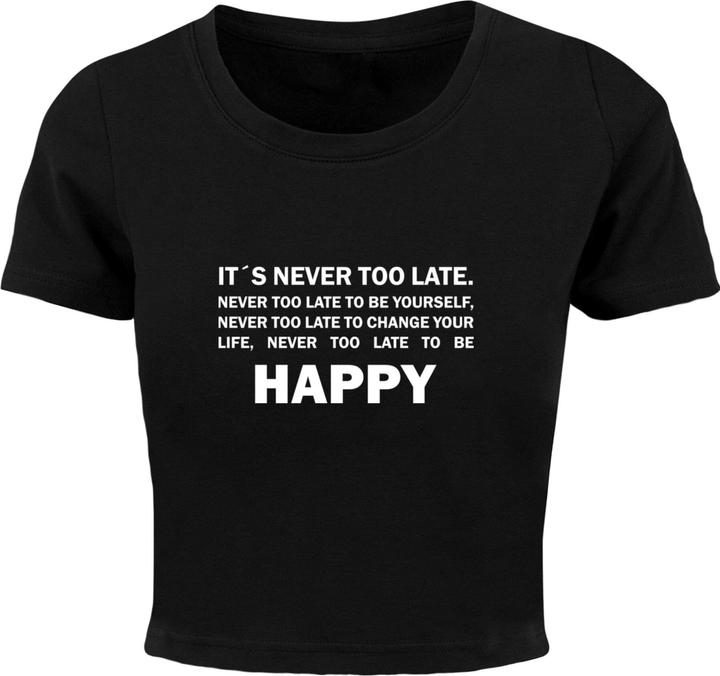 Merchcode Ladies Never Too Late Cropped Tee - 189173 (M)
