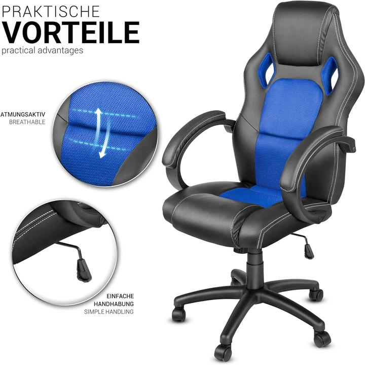 Image du produit Tresko Fauteuil de direction Racing, noir/bleu