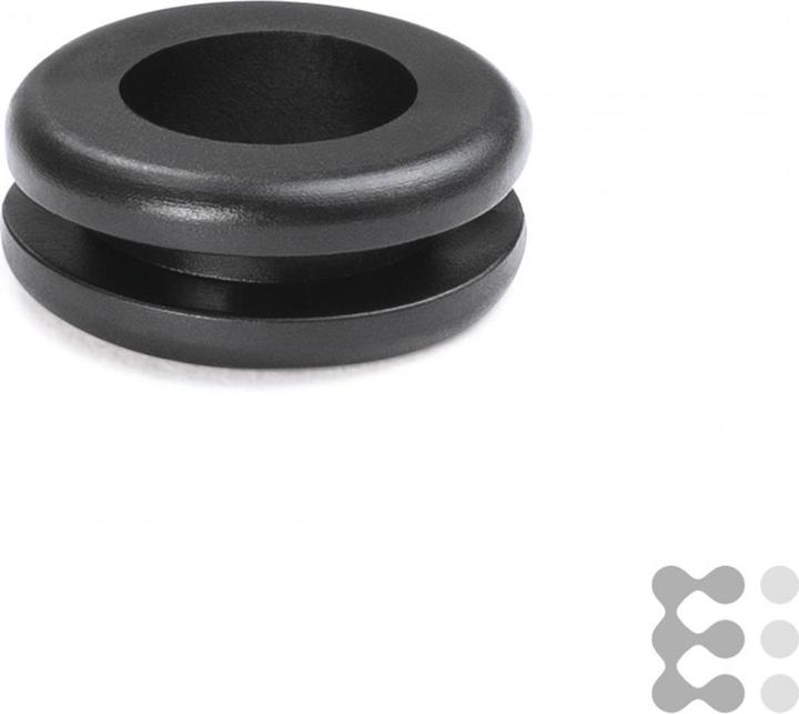 Produktbild HellermannTyton HELLERMANN Durchführungstülle HV1203-PVC-BK-M1 D=17,5/d=12,0/B=10,0/h=2,0/H6,8mm 633-02030 (20 mm, 1 Stk.)