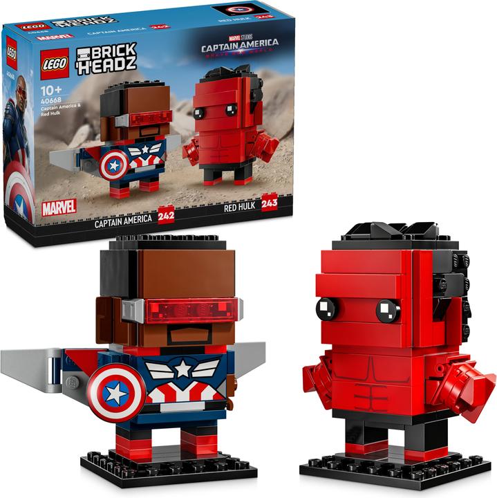 Image du produit LEGO BrickHeadz Super Heroes Captain America & Red Hulk (40668, LEGO Brickheadz)