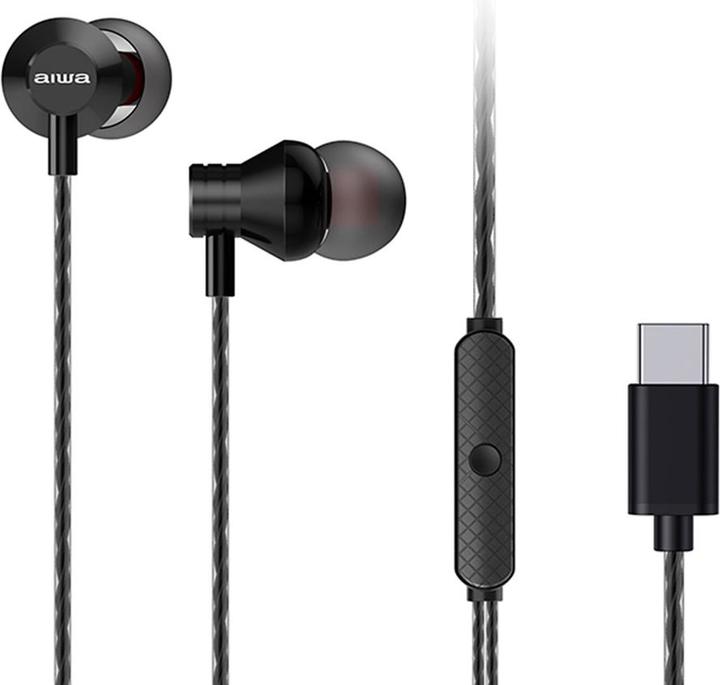 Actual product image Aiwa Headphones USB-C Estm-50 Black (Cable)