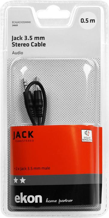 Actual product image Ekon Audio cable with a 3.5mm male - male jack (0.50 m, 3.5mm jack (AUX))