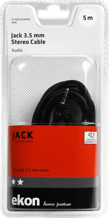 Actual product image Ekon Audio cable with a 3.5mm male - male jack (5 m, 3.5mm jack (AUX))