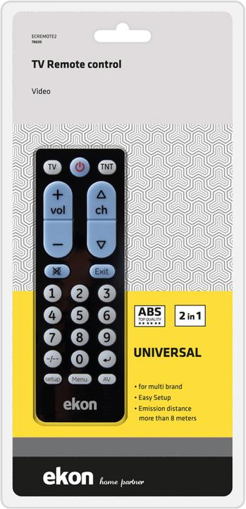 Actual product image Ekon Universal 2-in-1 multi-brand remote control (Universal remote control)