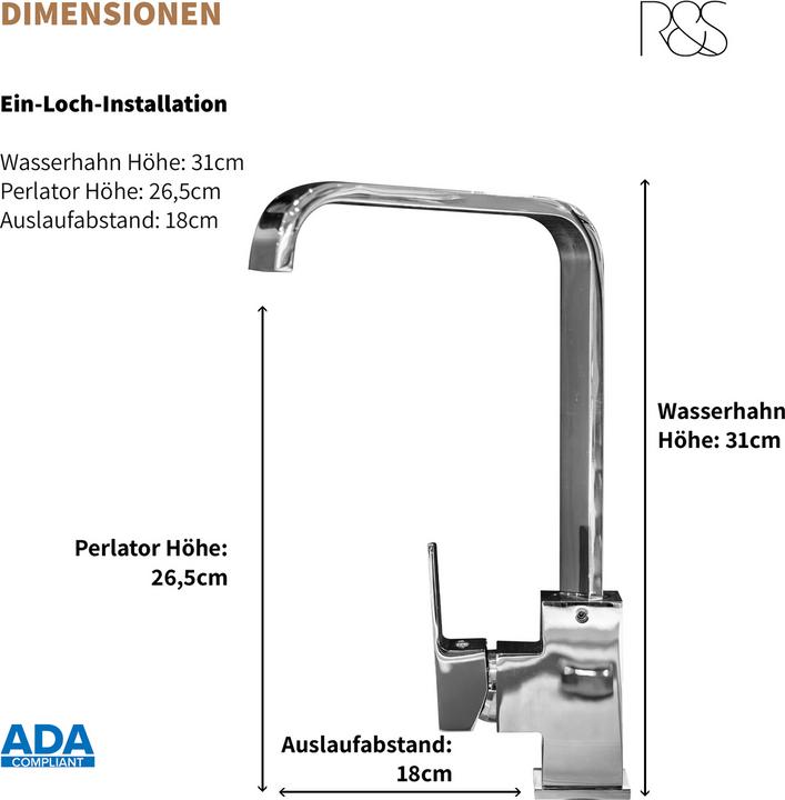 Produktbild Rosenhahn & Söhne Rosenhahn & SÃ¶hne KÃ¼chenarmatur in Chrom ( 62H08C ) Modell Juist 200