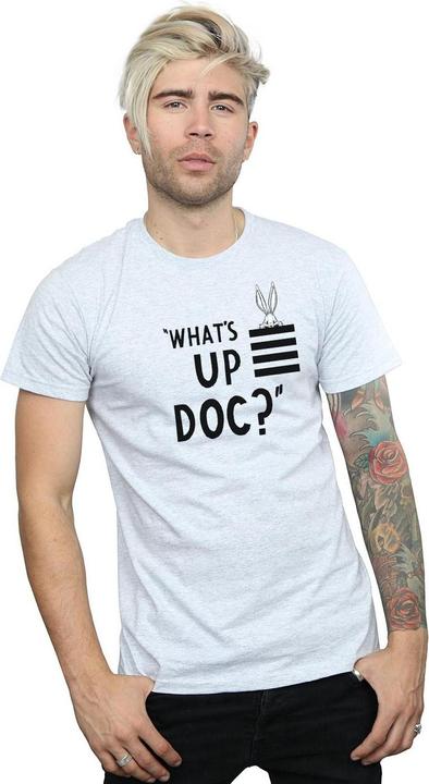 Actual product image Looney Tunes Mens What's Up Doc Bugs Bunny Striped Cotton T-Shirt (M)