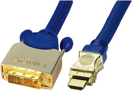 Actual product image Lindy Premium Gold HDMI-DVI cable, 0.5m (0.50 m, HDMI, DVI)