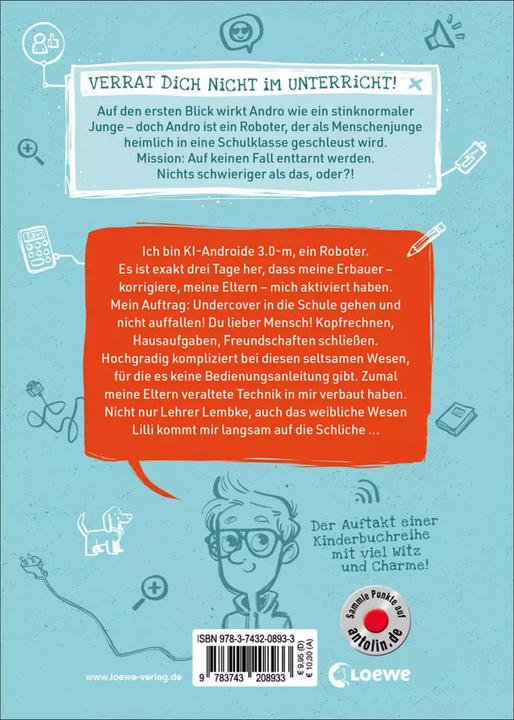 Immagine prodotto Andro, streng geheim! (Band 1) - Fehlermeldung: Schule (Tedesco, Mareikje Vogler, Ripartizione delle banchine, Libri per bambini Loewe, 2021)