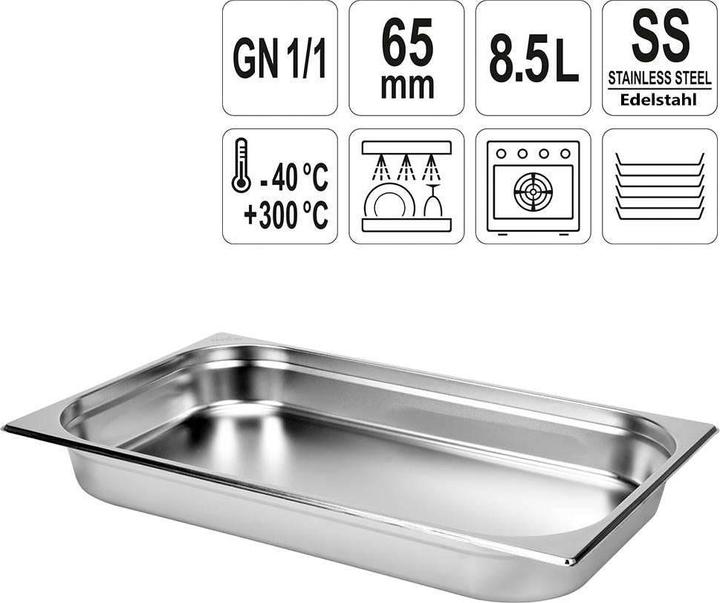 Actual product image Yato Gastronorm Container Stainless Steel 1/1 65mm (GN 1/1, 8.50 l)