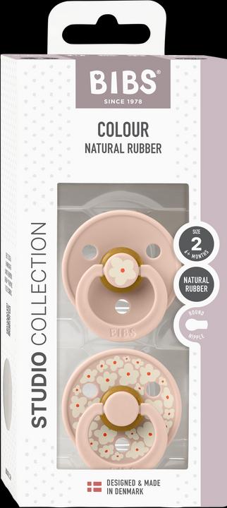 Actual product image Bibs Studio Nuggi Colour 2 PACK Latex Round 6-12m Jasmine Blush Mix (2 x, 6 - 12 M.)