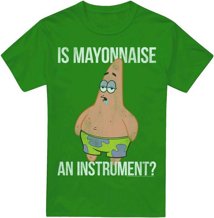 Actual product image Spongebob Squarepants Mens Mayonnaise Instrument T-Shirt (S)