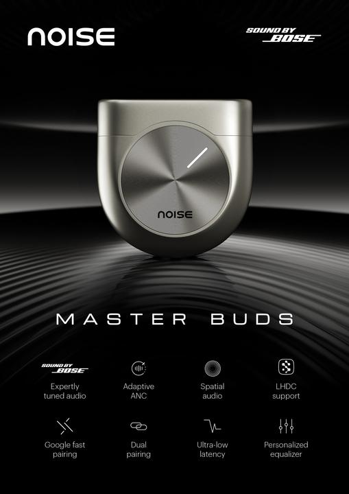 Image du produit Noise Master Buds Truly Wireless Earbuds ANC Onyx Black (44 h, Sans fil)