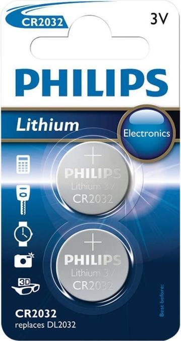 Produktbild Philips CR2032P2/01B (2 Stk., CR2032, 210 mAh)