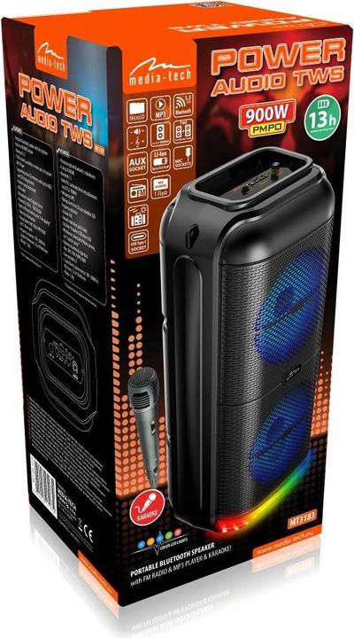 Produktbild Media-Tech Lautsprecher Bt Power Audio Disco Mt3183 (13 h, Batteriebetrieb)