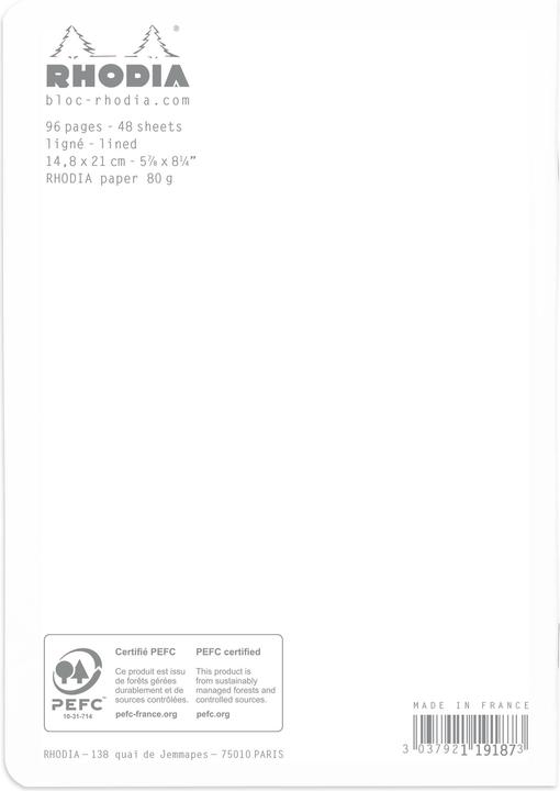 Actual product image Rhodia Classic (A5, Lined)