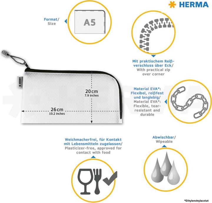 Image du produit Herma Pochette zippée A4