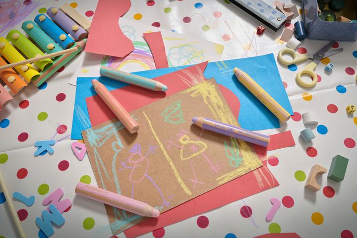 Actual product image STABILO woody 3 in 1 coloured pencil with sharpener and brush (Pastel shades, 18 x)