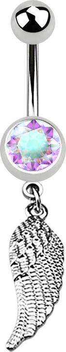 Immagine prodotto Star Piercing Banana d'argento con ali pendenti e cristallo multicolore (Acciaio chirurgico 316L, senza ottone)