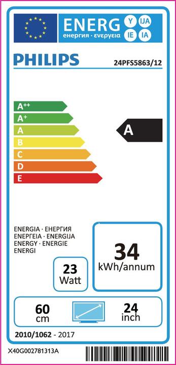 Energie-Label Philips 24PFS5863 (24", LCD, Full HD)