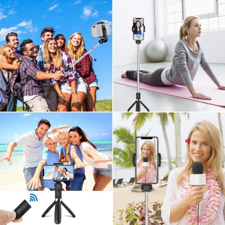 Image du produit Tech-Protect L02S Bâton de selfie Bluetooth avec trépied jusqu'à 72 cm - noir