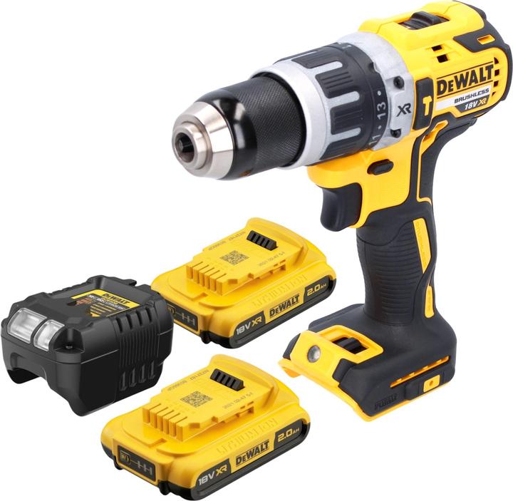Image du produit DeWalt DCD 796 D2 Perceuse-visseuse à percussion sans fil 18 V 70 Nm Brushless + 2x batterie 2,0 Ah (Fonctionnement sur piles)