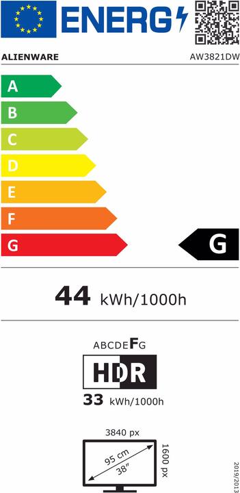 Energie-Label Dell Alienware AW3821DW (3840 x 1600 Pixel, 38")