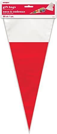Immagine prodotto Unique Party Cappello da Babbo Natale Cellophane Natale Sacchetti per Feste a Forma di Cono Misura Confezione 20