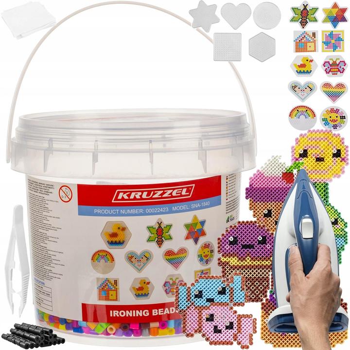 Actual product image Kruzzel Bead puzzle set with 5000 beads and shapes