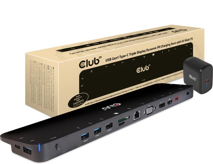 Actual product image Club 3D Triple Display Dynamic (Docking port (proprietary), 4 Ports)