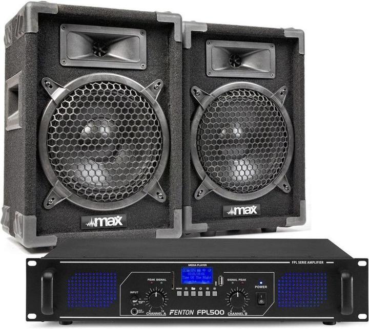 Fenton DJ -Soundinstallation mit Bluetooth - Max8 DJ -Lautsprecher + Bluetooth -Verstärker -Kombination - 8
