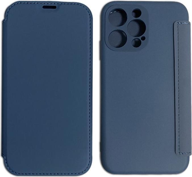 Actual product image mobileup Flip Case in Leather Look for iPhone 12 / 12 Pro - Dark Blue (Apple iPhone 12, Realme 12 Pro+)