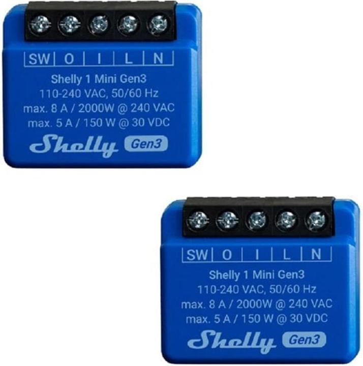 Actual product image Shelly 1 Mini Gen3 x2 (Switch actuator)